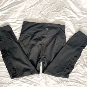 ATHLETA Crop Leggings wtih Criss Cross Mesh